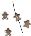 1 15x11mm Ceramic Dark Gingerbread Man